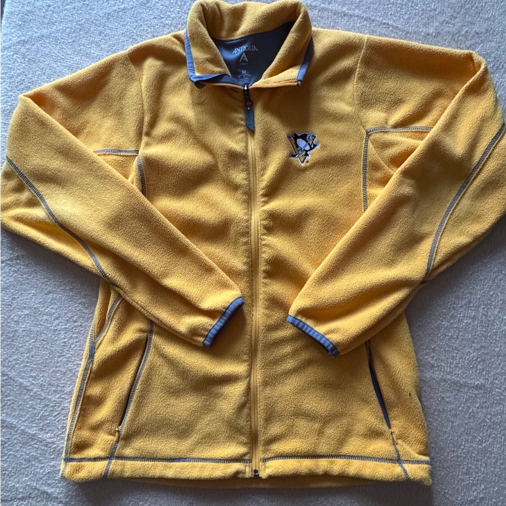 Antigua Yellow Fleece Pittsburgh Penguins Jacket